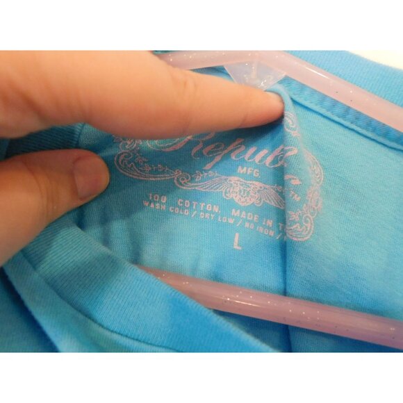 Vintage Republic Mfg Cotton Youth Size L Large Rainbow Brite Buddy Blue Shirt - Picture 4 of 6